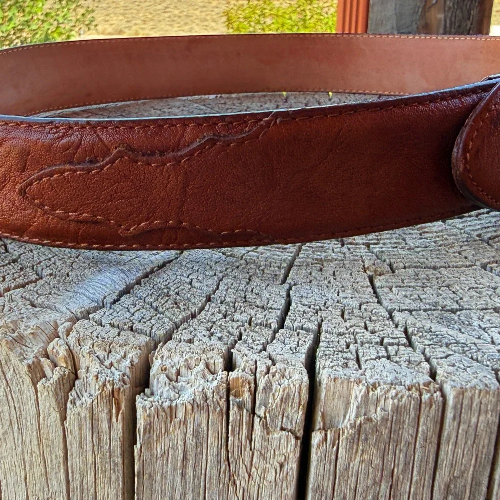 Vintage 1990s Tony Lama Made in USA Western Leather Belt